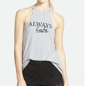 Madison & Berkeley “Always Late” long tank top